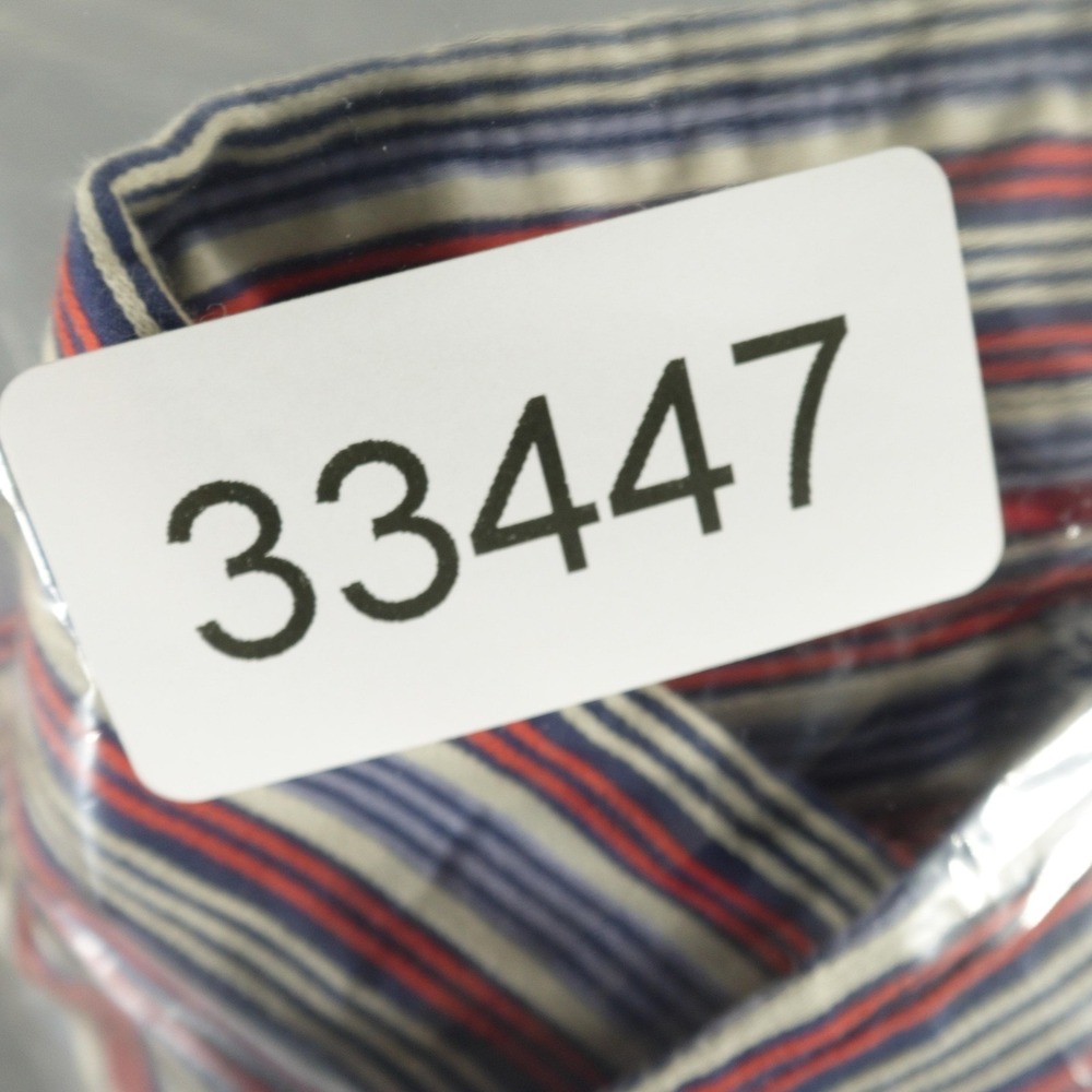 Tommy Bahama Shirt Mens Large Red White Blue Stripe Cotton Silk Long Sleeve - Picture 9 of 9